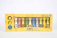 کودکان و نوجوانان بازی بولینگ مجموعه ای از اسباب بازی های چوبی کوچک با 10 حیوانات مختلف و 3 توپ رنگ